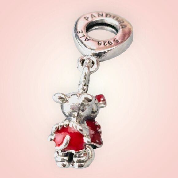 Pandora Charm Mickey and Minnie Mouse Kissing Dangle #790075C01 - Picture 7 of 8